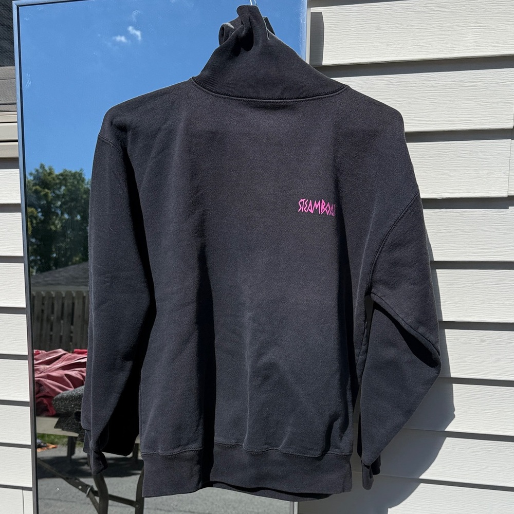 Vintage Black Sweatshirt with Pink Logo